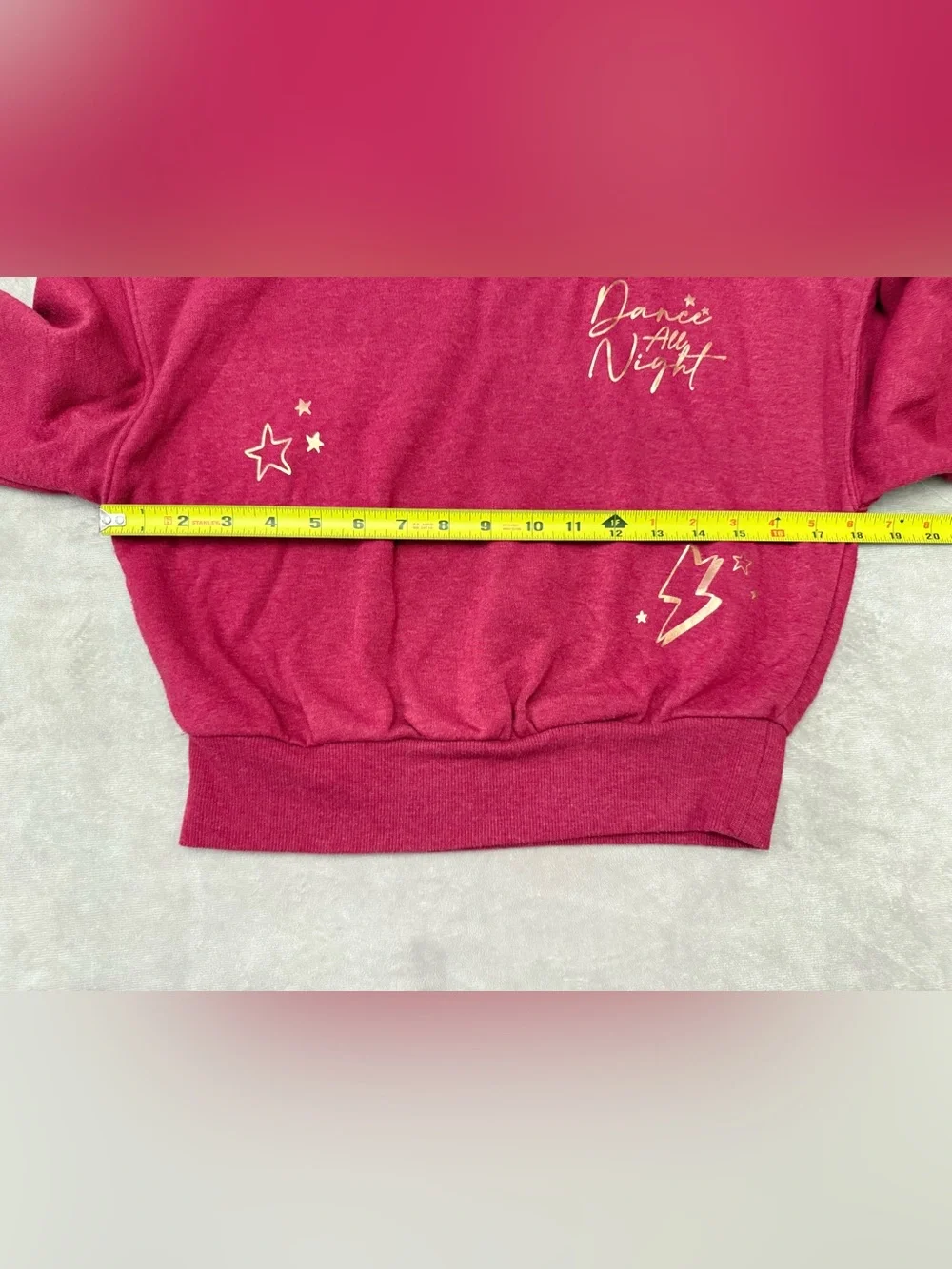 OshKosh B’gosh Girls Sweatshirt Size 12 Red Fleece Gold Dance All Night Pullover